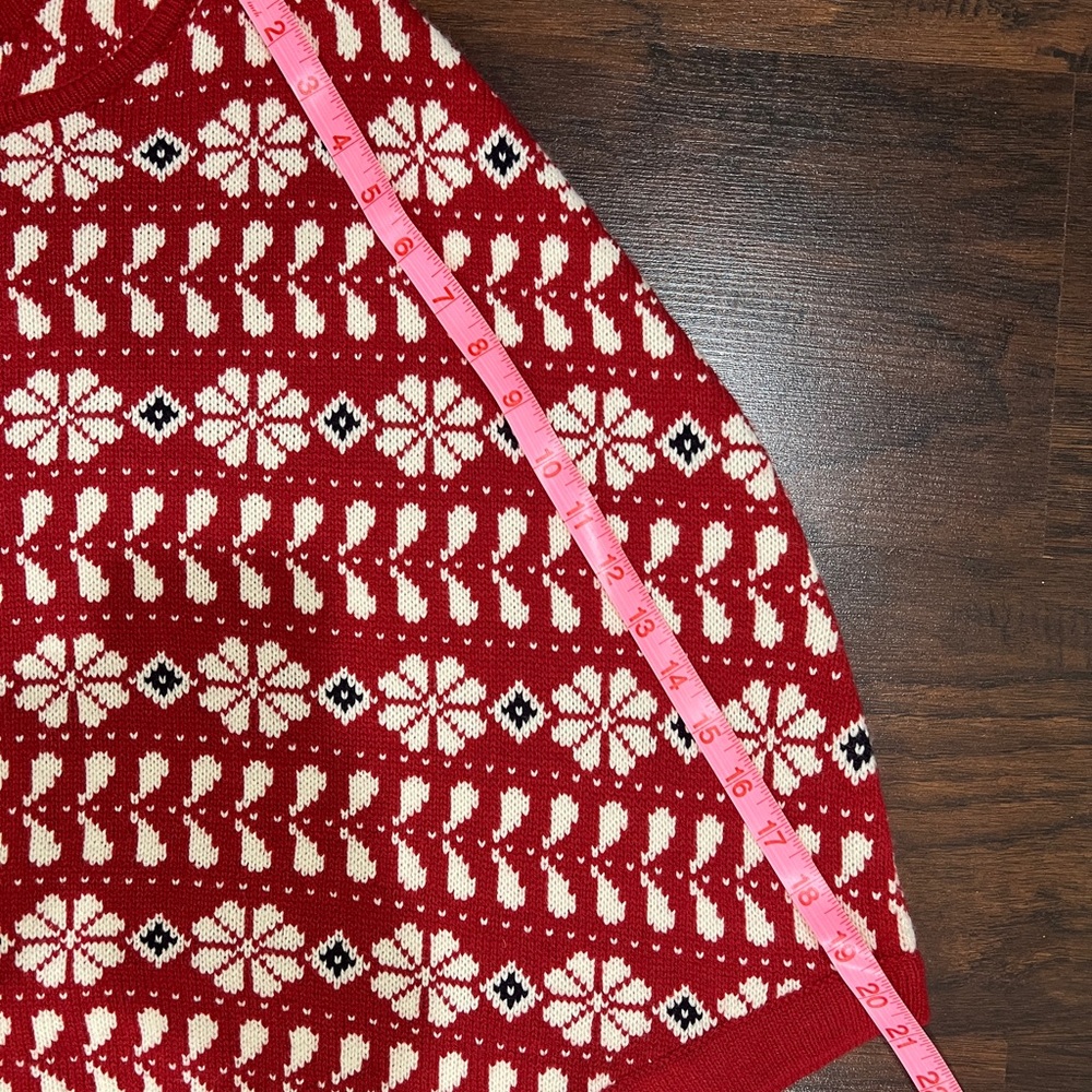 NWT 11/12 John Lewis red fair isle sweater poncho - Picture 5 of 7